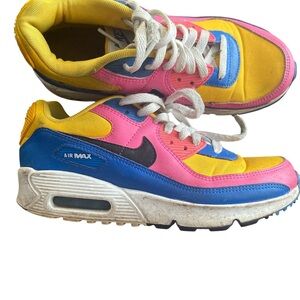 Nike Kids Sneakers in Pink, Yellow, and Blue